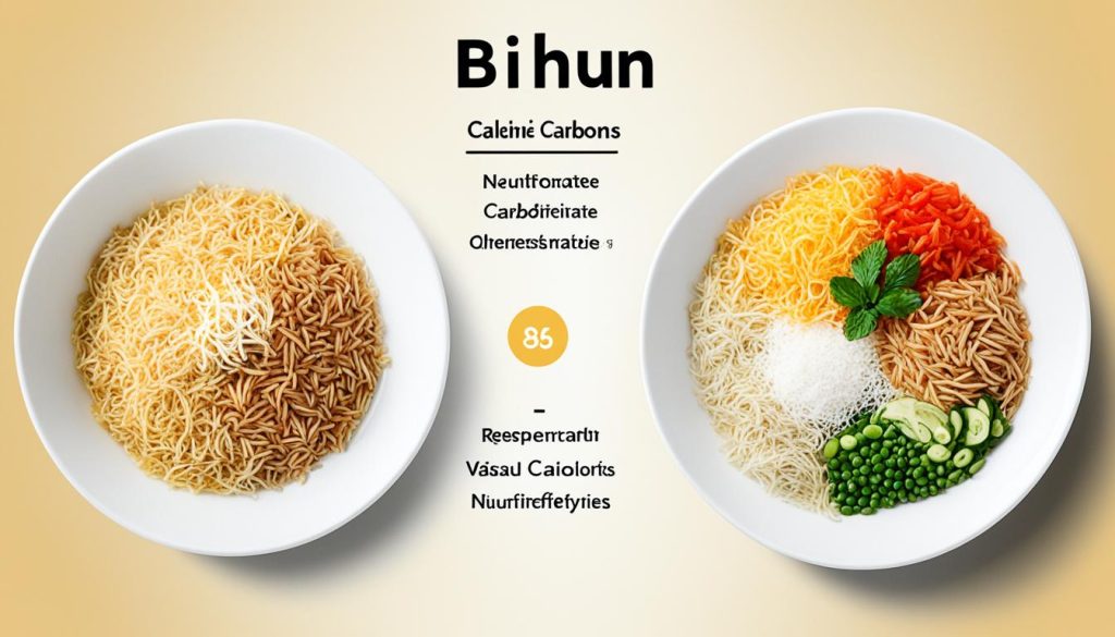 perbandingan kalori dan karbohidrat bihun dan nasi